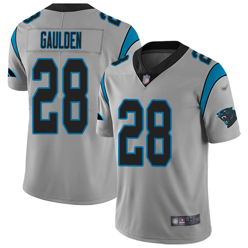 Carolina Panthers Limited Silver Youth Rashaan Gaulden Jersey NFL Football #28 Inverted Legend->carolina panthers->NFL Jersey